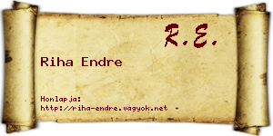 Riha Endre névjegykártya