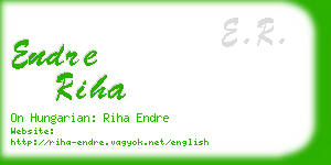 endre riha business card